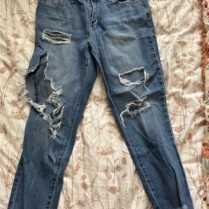 YMI Women's Skinny Jeans - Distressed Blue